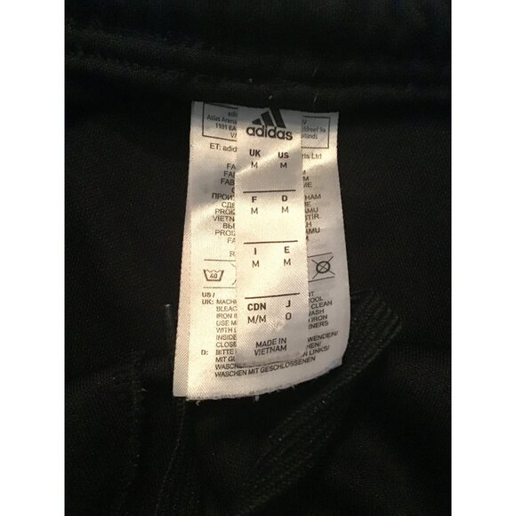 ADIDAS- MEN BLACK ELASTIC WAIST PULLOVER TAPPER LEGS SWEATPANTS SIZE MEDIUM - Picture 3 of 6